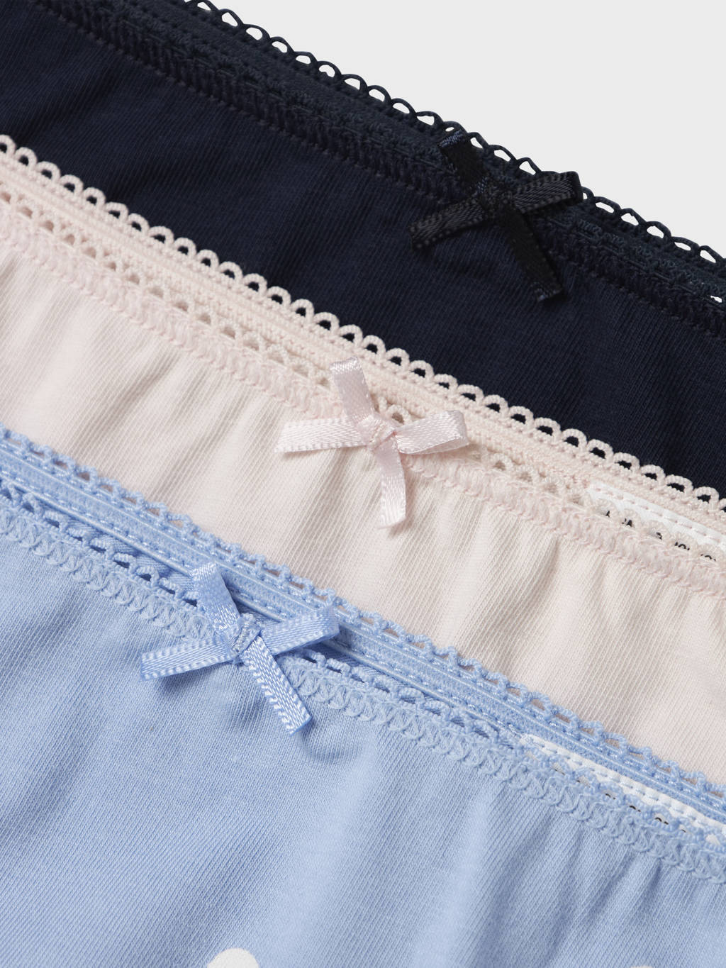 slips - set van 6 zachtblauw/donkerblauw/roze