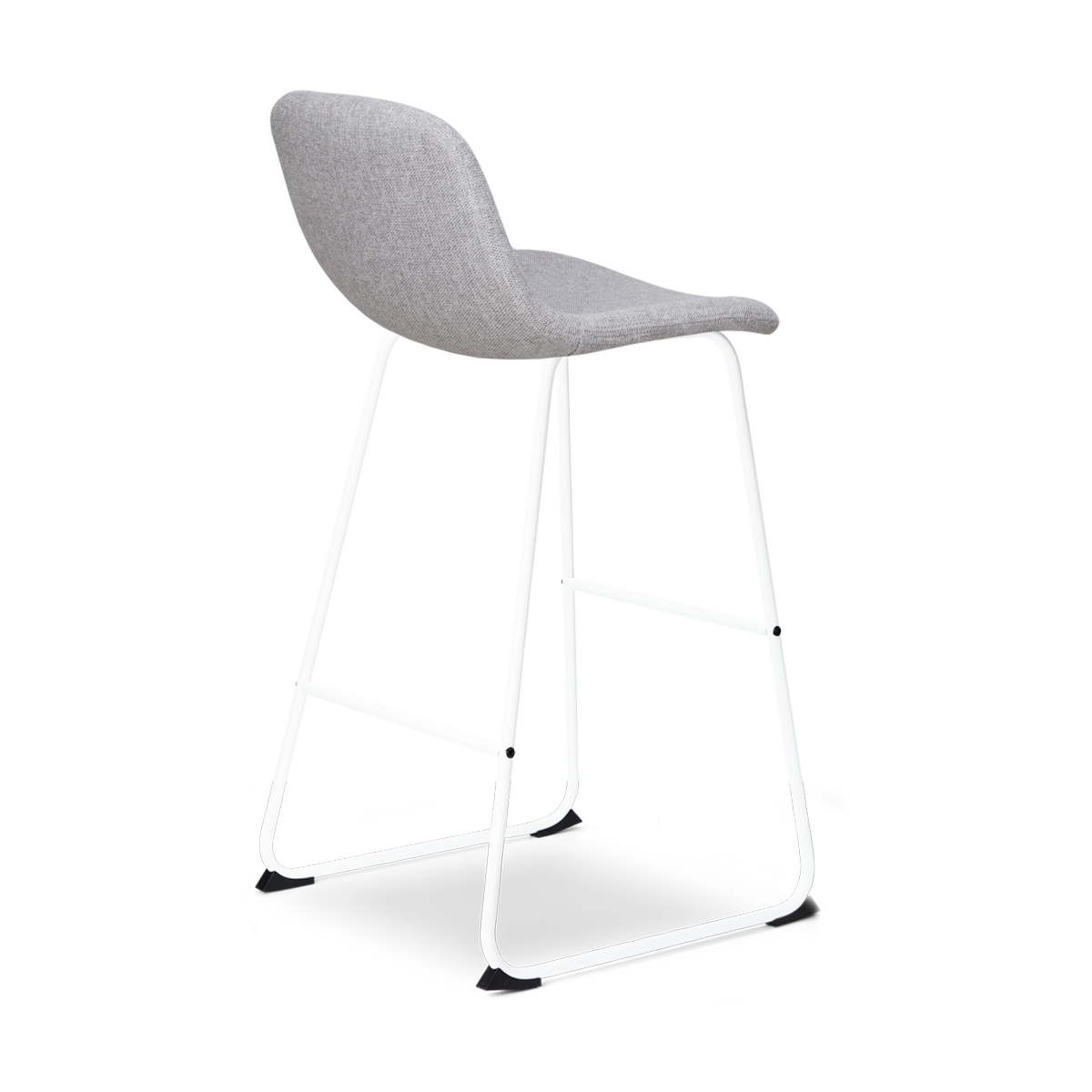 Barkruk Nino-Mats grijs - wit onderstel - 75 cm