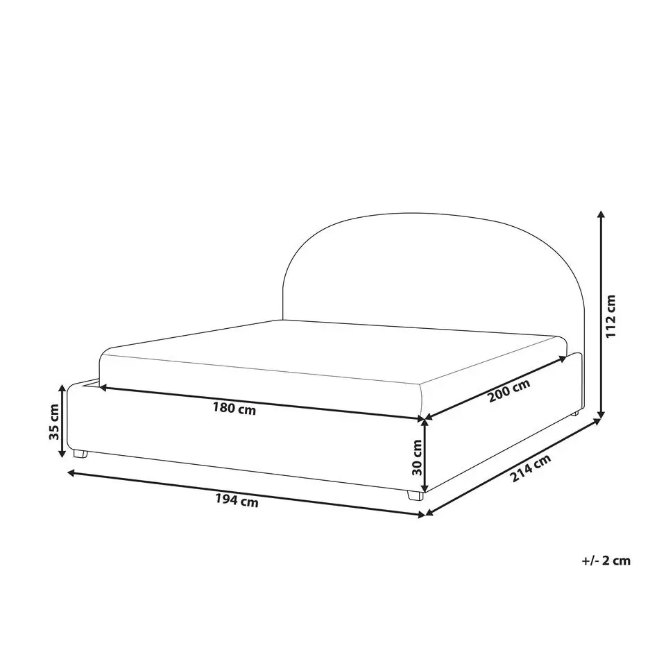 VAUCLUSE - Tweepersoonsbed - Beige - 180 x 200 cm - Polyester