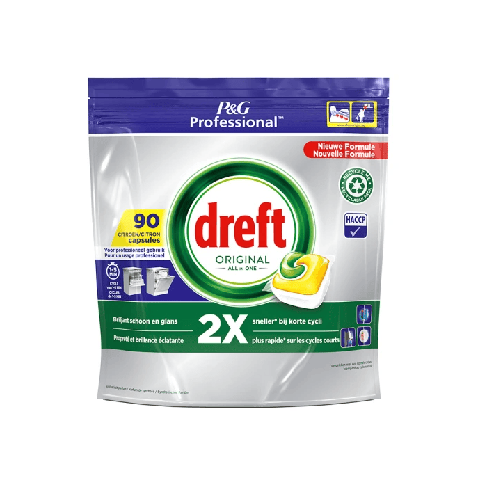 Dreft Professional All-In-One Vaatwastabletten Lemon (90 vaatwasbeurten) 8006540881330