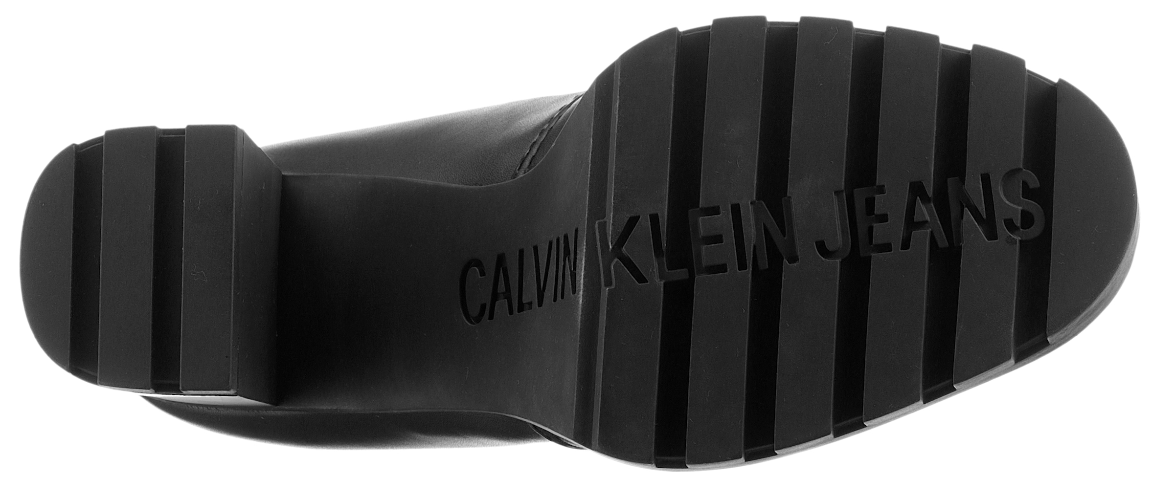 Calvin Klein Jeans High-Heel-Stiefelette »HEEL PLATFORM ZIP BOOT MG NAPPA«  , Ankleboots, Stiefelette, Blockabsatz, mit Fersen-Reissverschluss