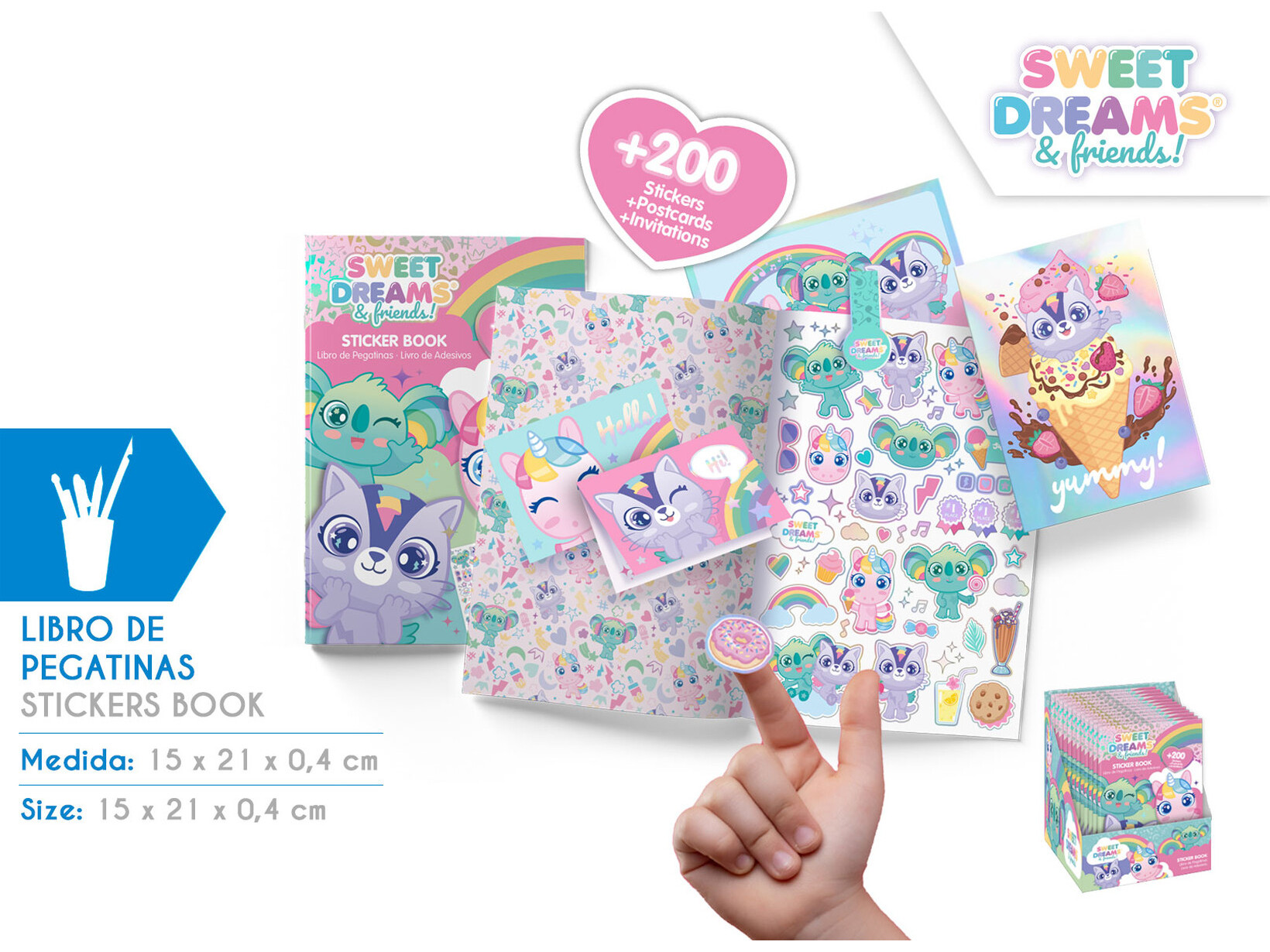 CADERNO A5 COM AUTOCOLANTES SWEET DREAMS