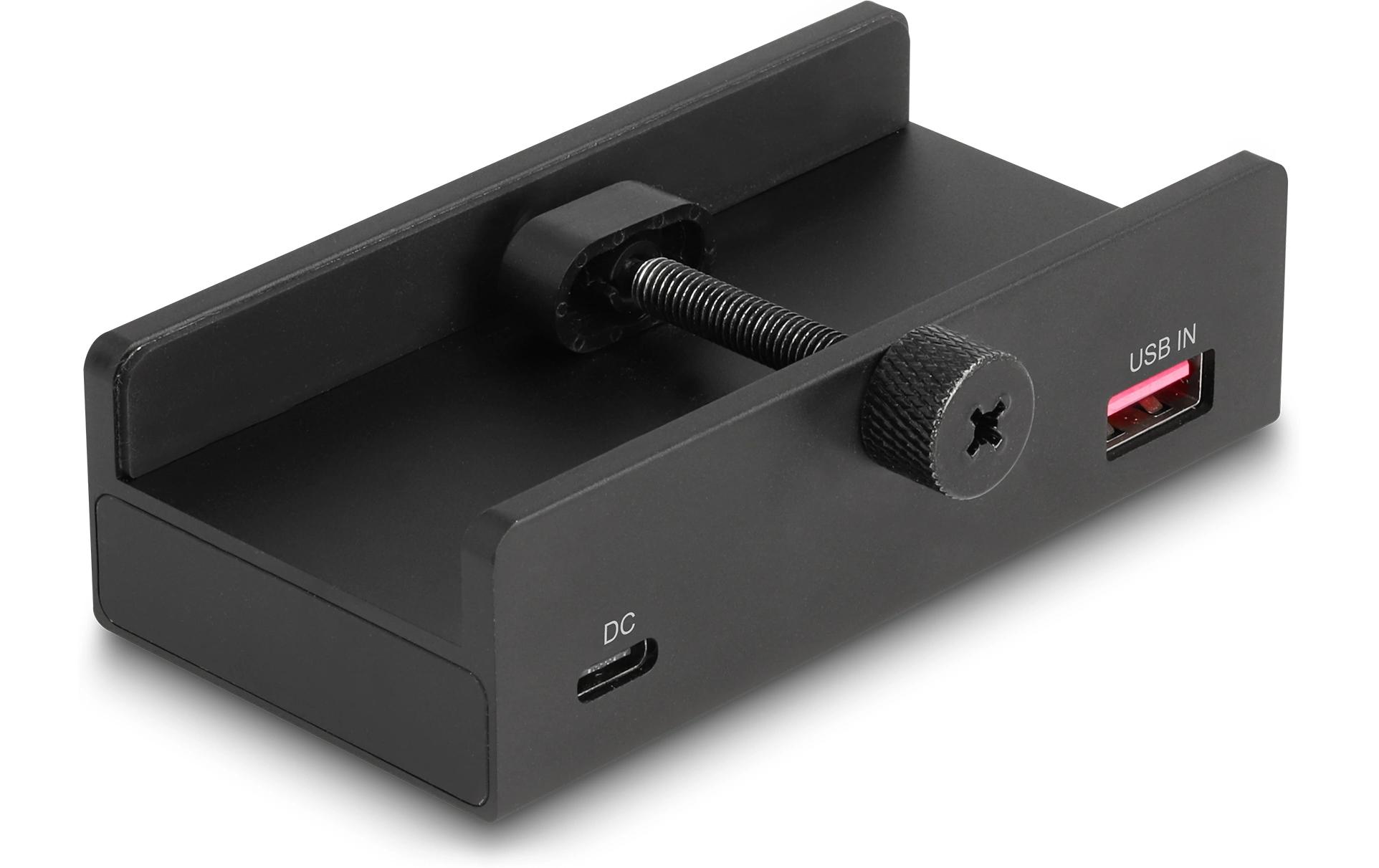 Externer USB-Hub 5 Gbps4-Port USBHub mit 2x USB Typ-A und 2x USB Type-C mit Feststellschraube