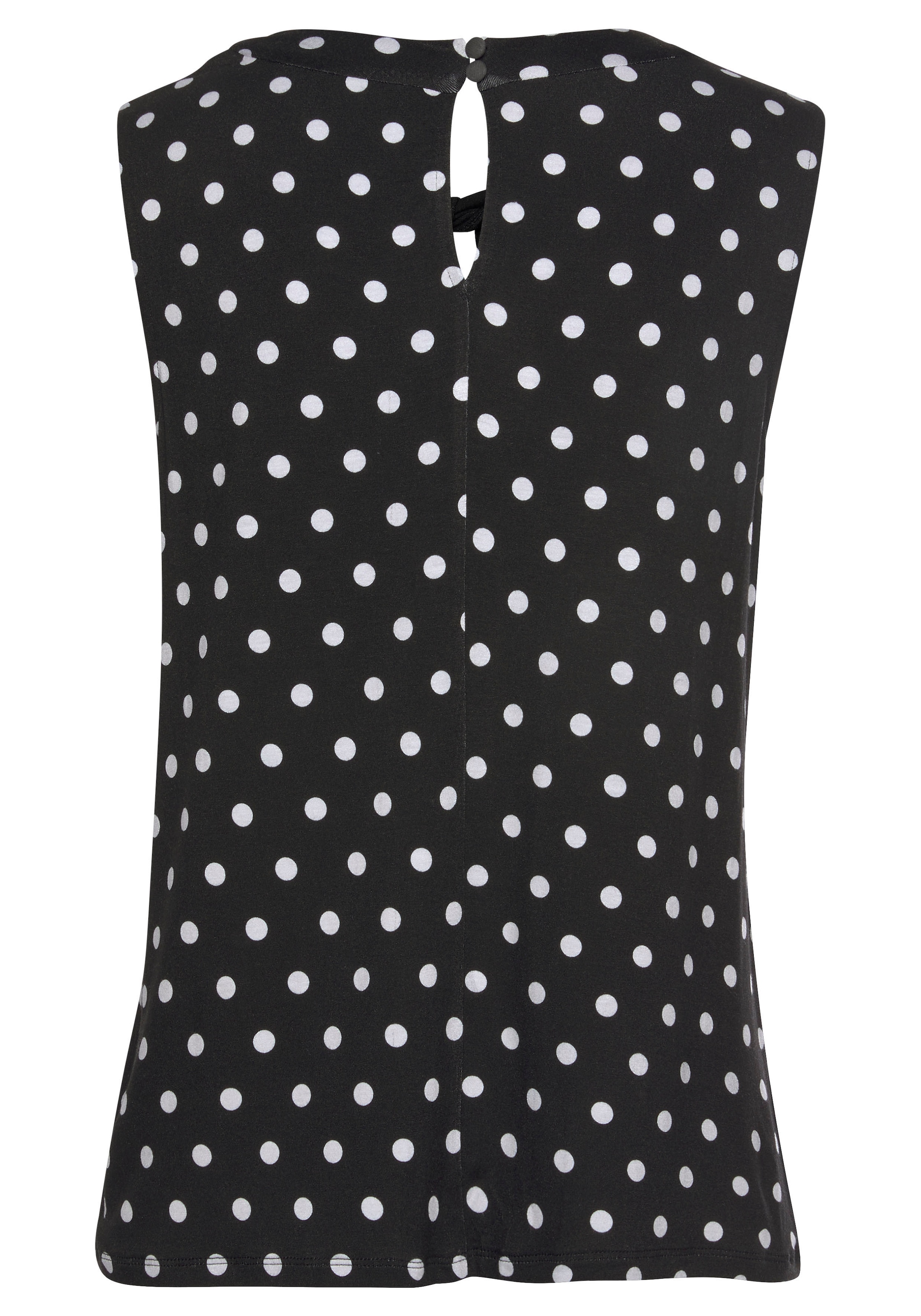 LASCANA Tanktop , mit Punktedruck, bequemes Blusentop mit Schlitz am Ausschnitt