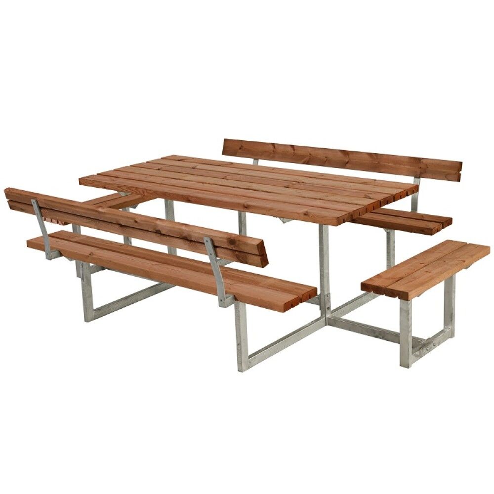 BENKESETT PLUS 2 PÅBYGG 2 RYGGSTØTTER TEAK