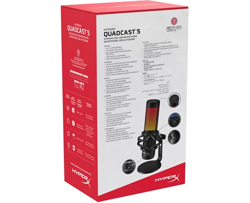 HyperX QuadCast S – RGB USB Condenser Mic - Black