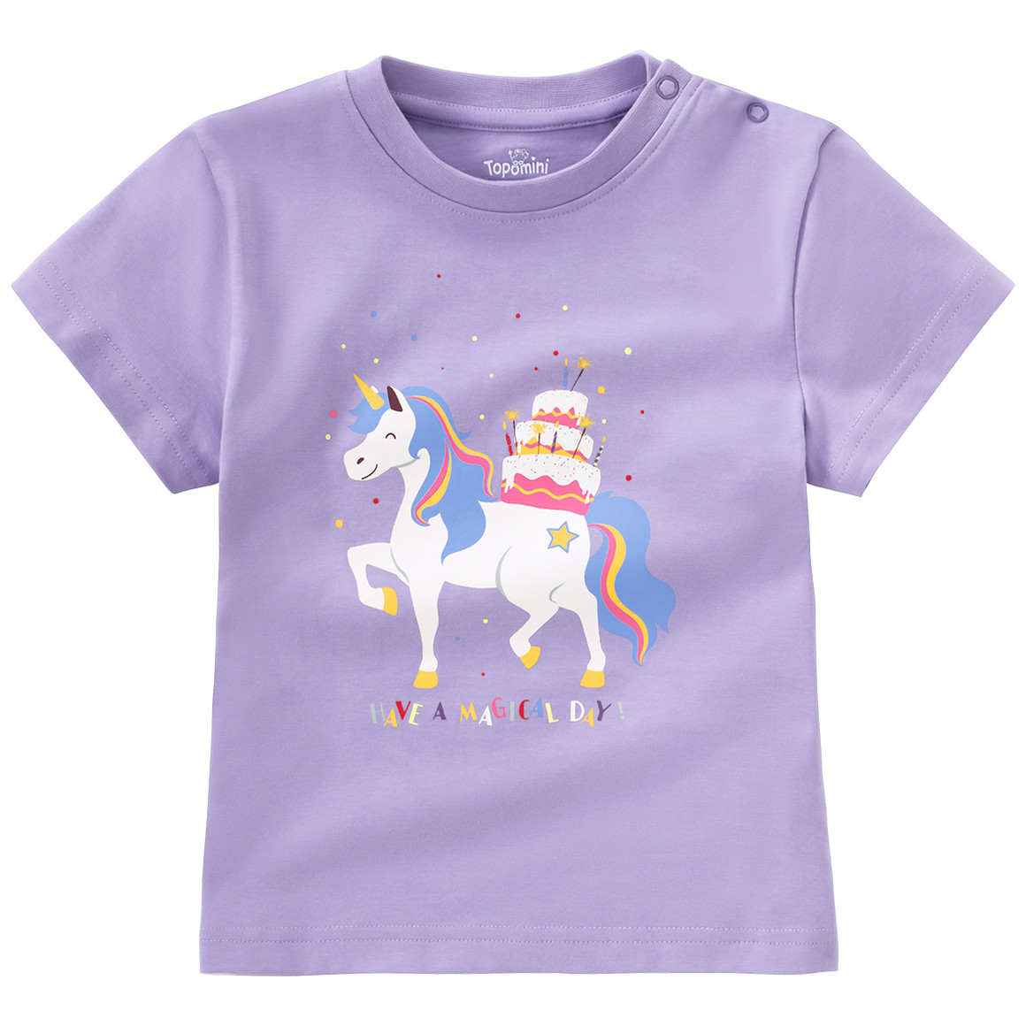 Topomini Baby T-Shirt mit Geburtstags-Motiv helllila