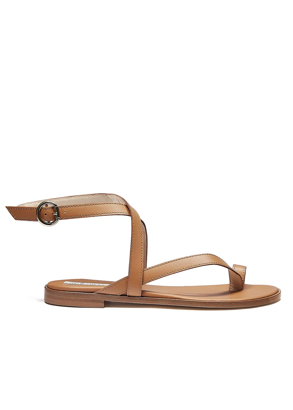 SANDALE PASSE POUCE CUIR CAMEL