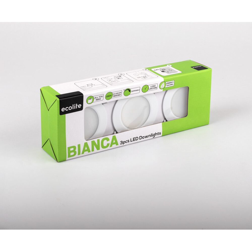 DOWNLIGHT ECOLITE BIANCA DIMBAR 3-PK