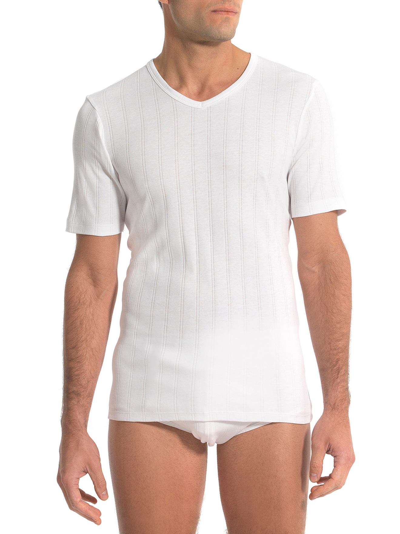 Maillots col V pur coton lot de 3