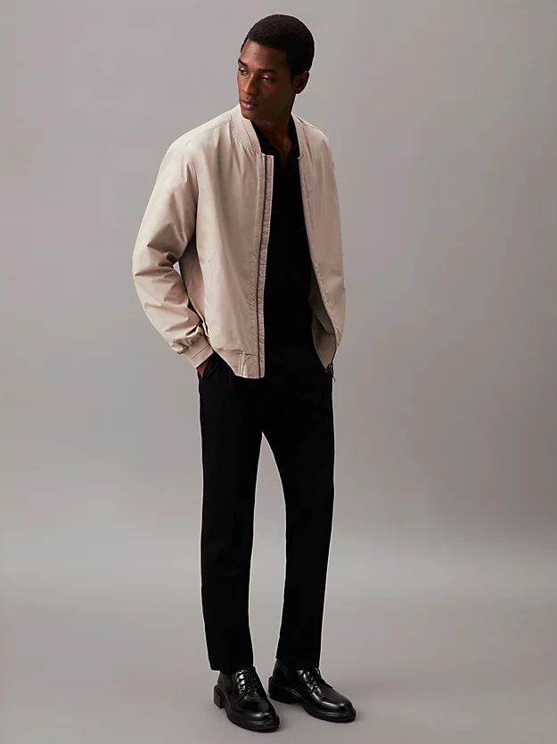 Jaqueta bomber de nylon e algodão
