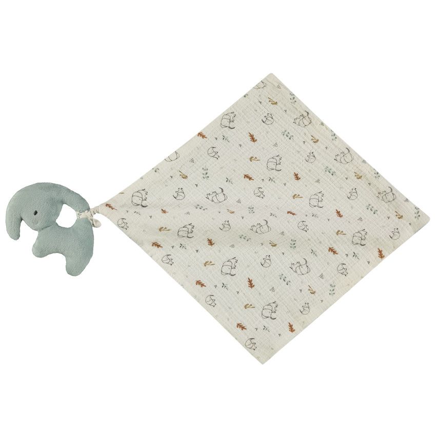 Doudou mouchoir éléphant pour bébé garçon - Ecru