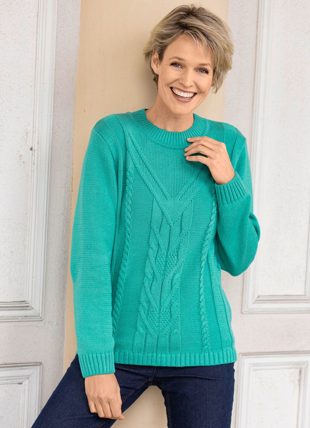 Pullover in Strukturmustermix