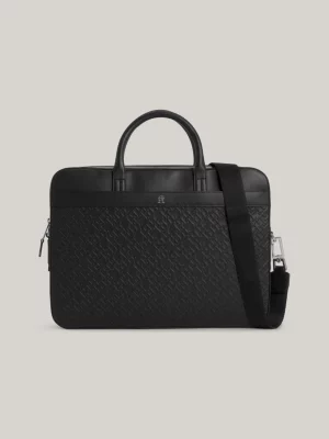 Bolsa para laptop com monograma TH em relevo