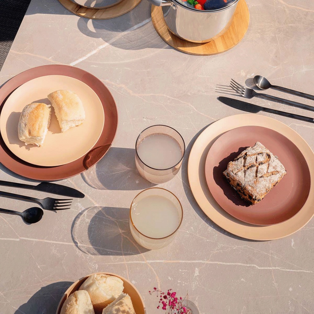Travellife Nova Cacao 25,5 cm dinerbord - Set van 4