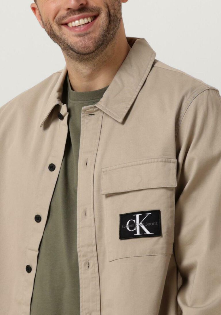 CALVIN KLEIN taupe calvin klein overshirt utility shirt