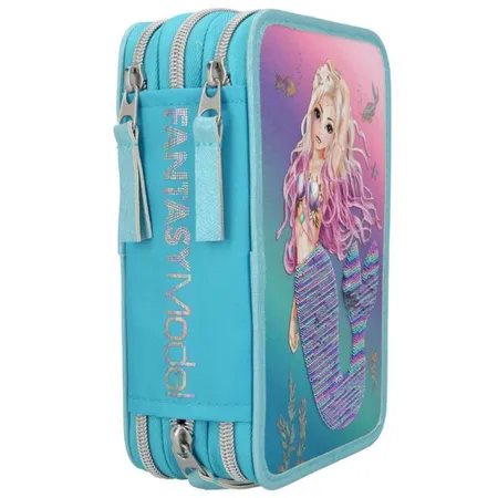 Depesche Fantasy Model 3-Fach Federtasche Streichpailletten Mermaid
