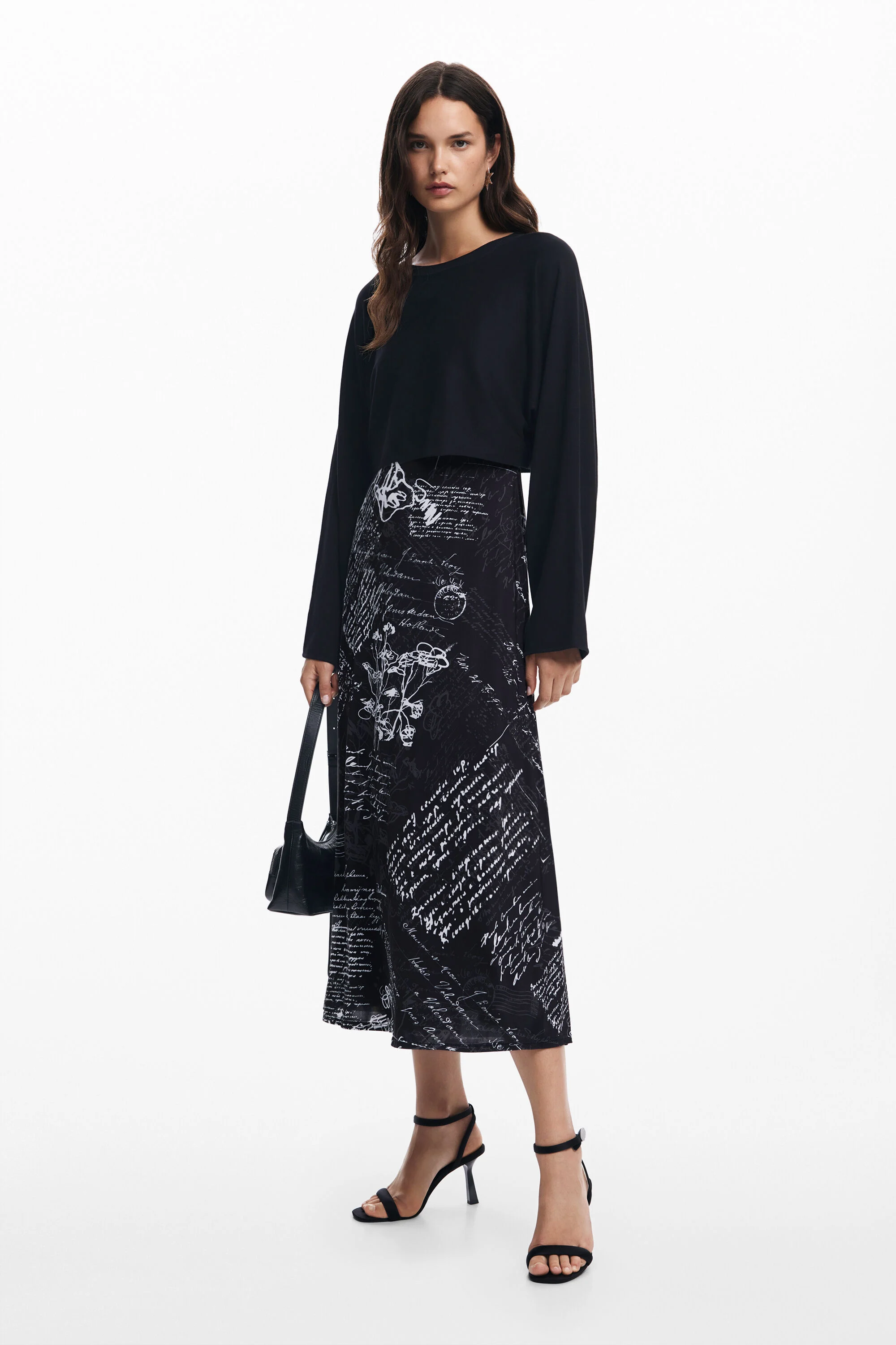 Vestido midi combinado
