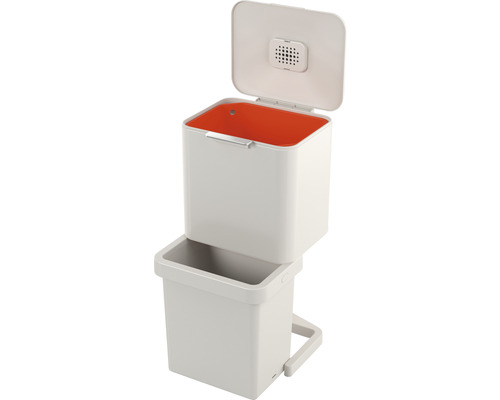 Joseph & Joseph Totem Prullenbak met scharnierend deksel, 2 compartimenten, 30 liter, steengrijs, 30091