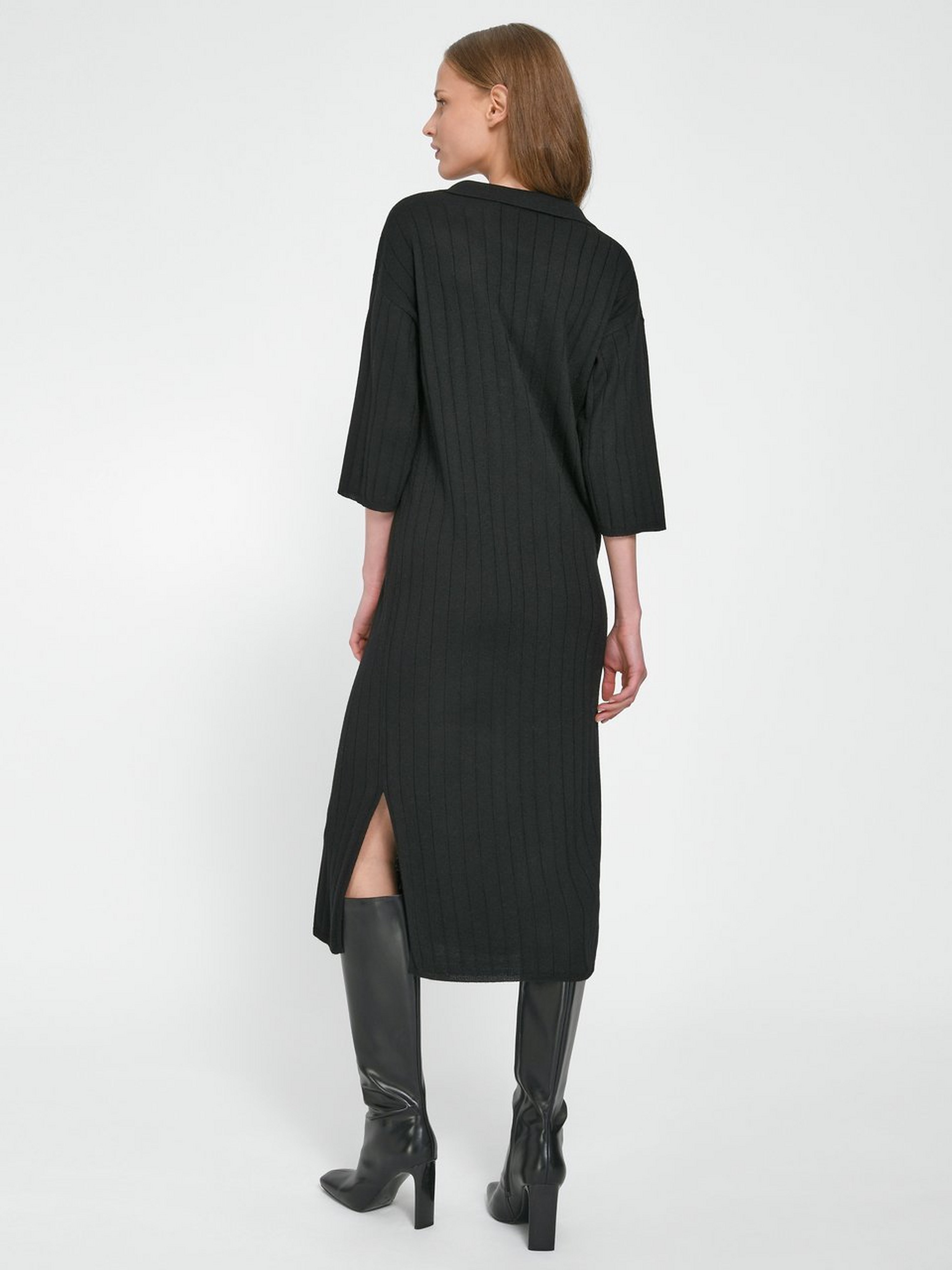 Strickkleid mit 7/8-Arm aus 100% Schurwolle Biella
