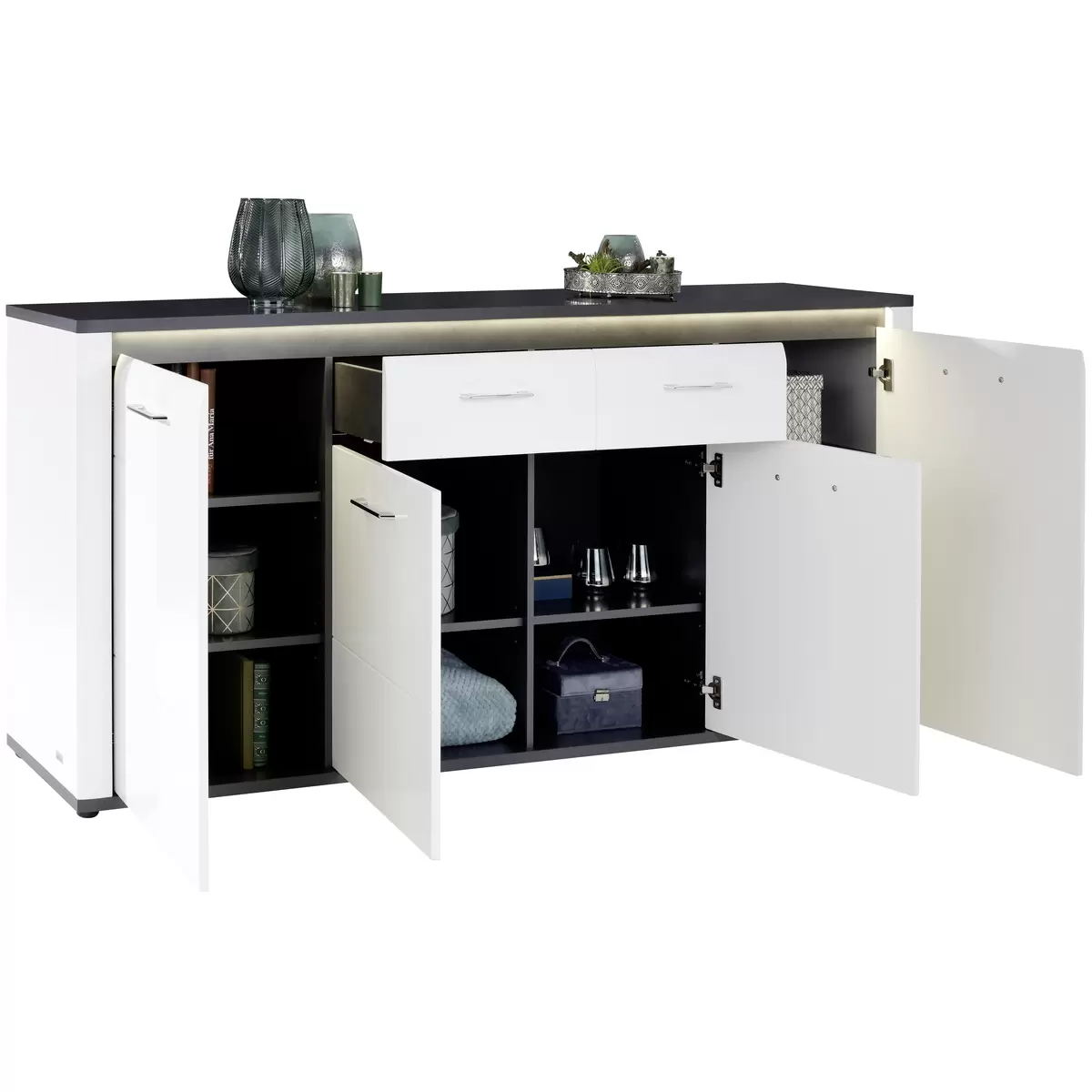 Sideboard Alassio weiss,grau