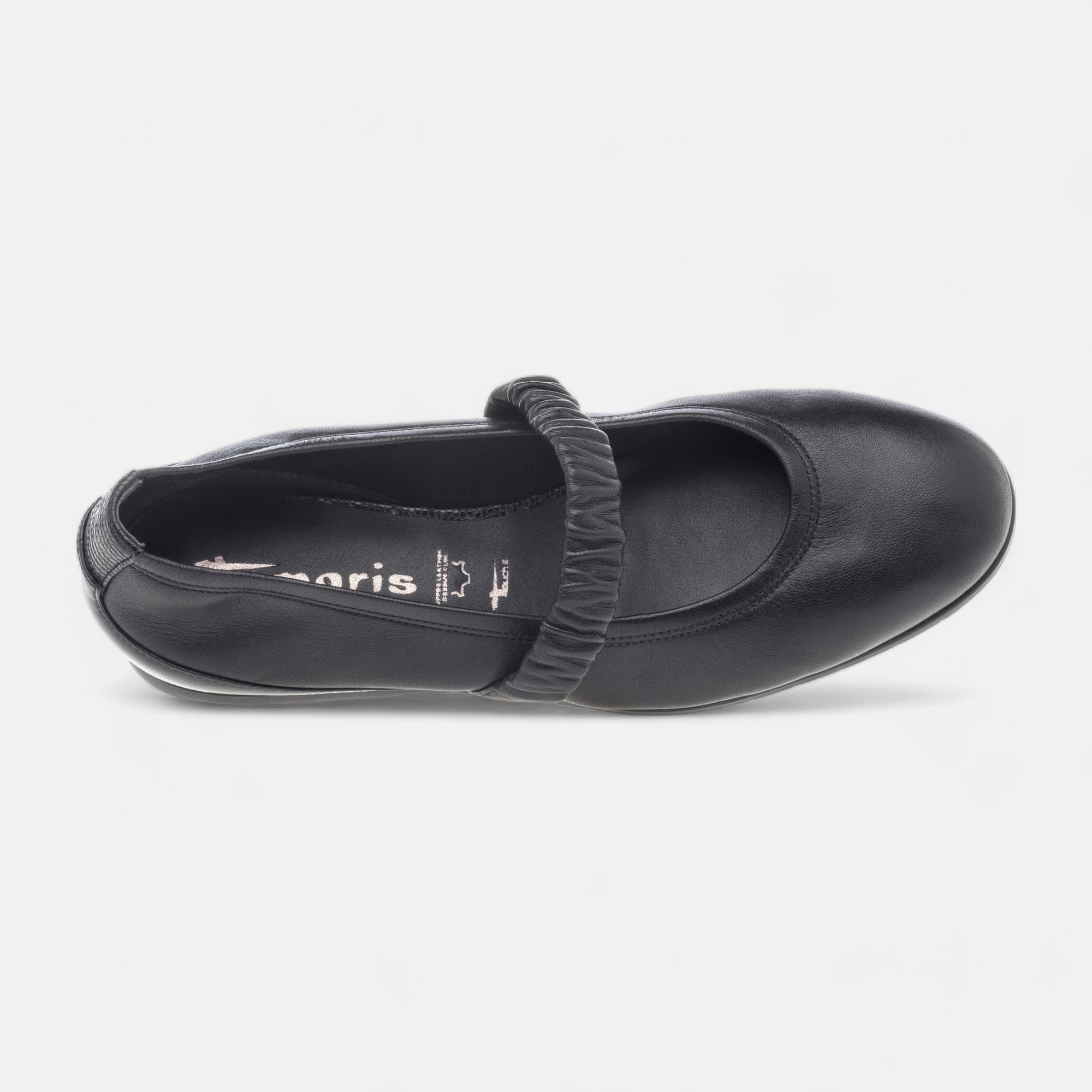 Ballerines Femme en cuir noir