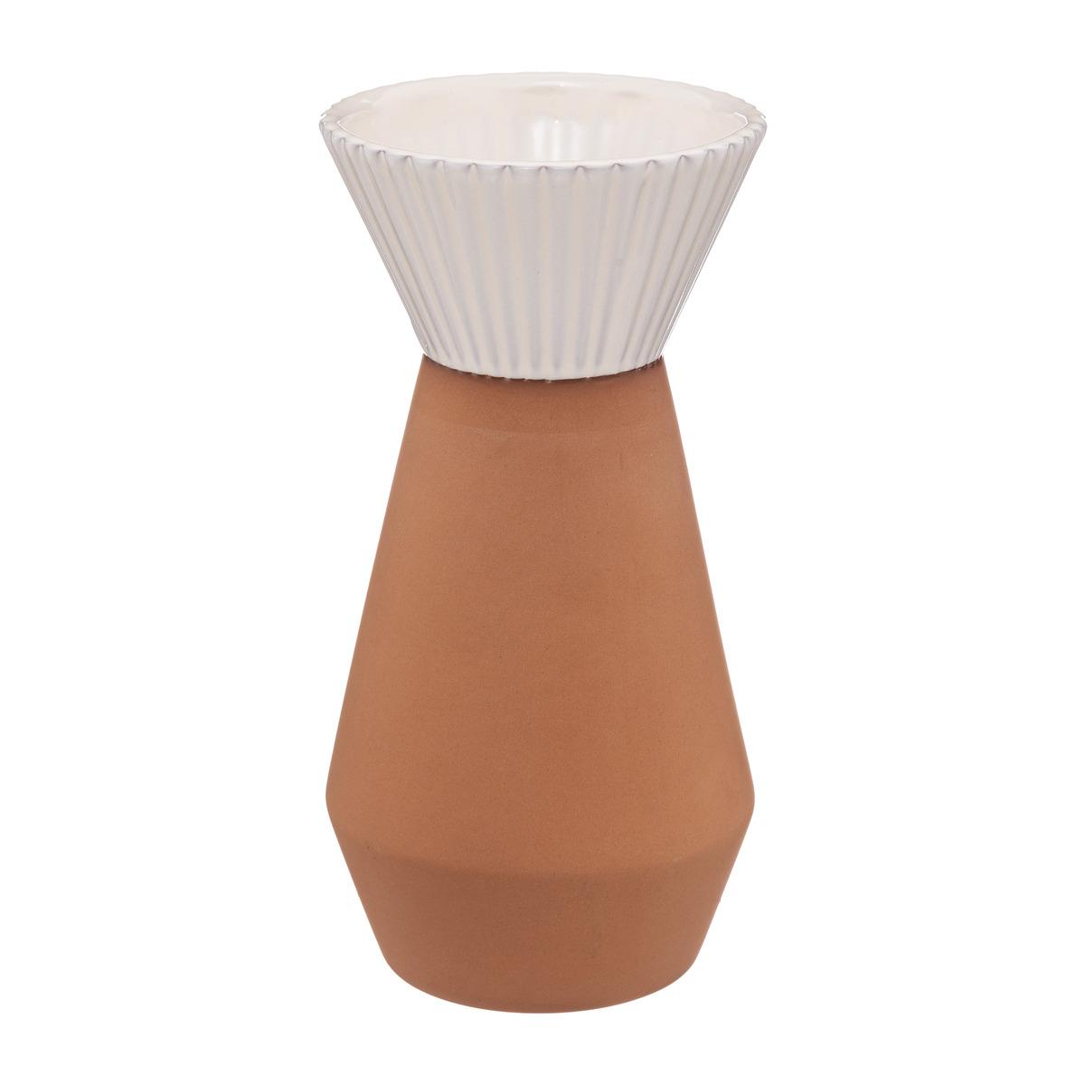 VASE TERRACOTTA BICOLORE BLANC ALICANTE