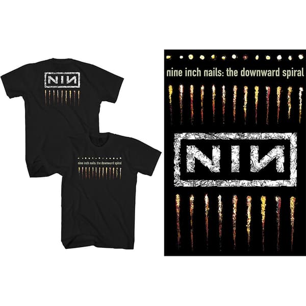Nine Inch Nails Unisex T-Shirt: Downward Spiral (Back Print) (Small)