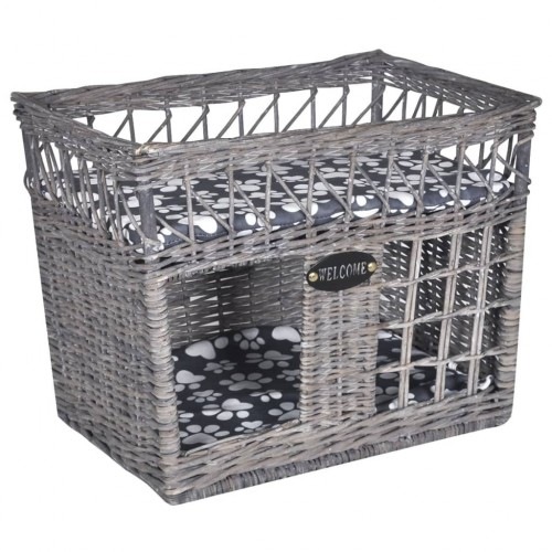 Cama e casinha para gato cinza