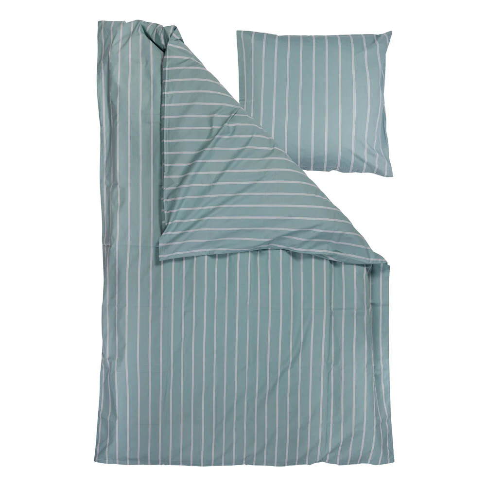 Bahne Interior  Pin Stripe sengetøj - grøn/hvid