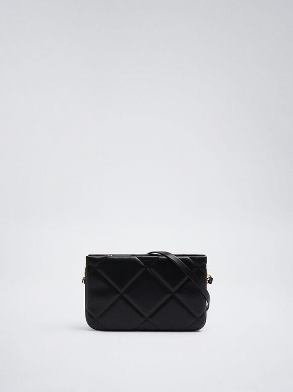 Bolsa de ombro acolchoada - Preta