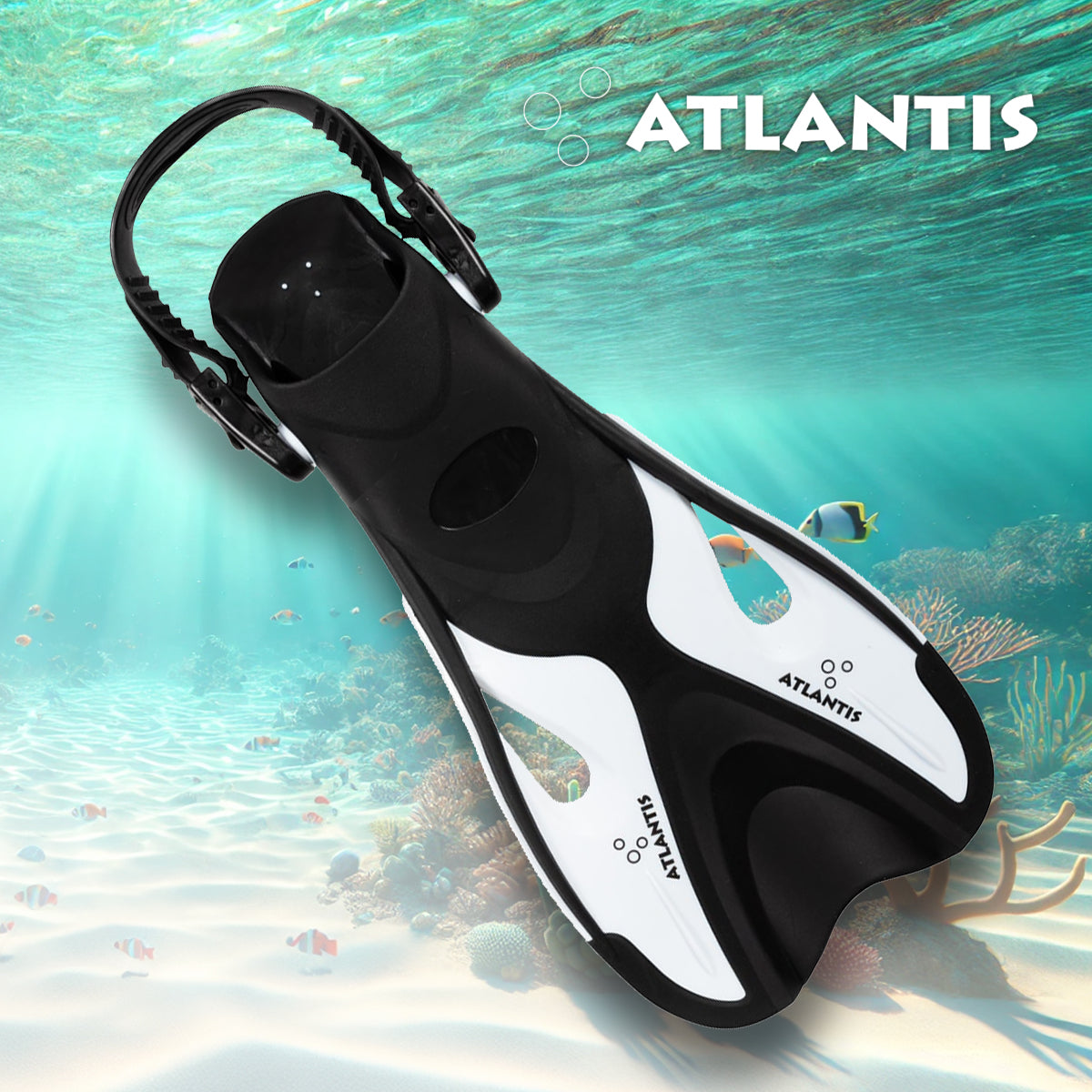 Atlantis Dolphin 36-41 Zwemvliezen - Black/White
