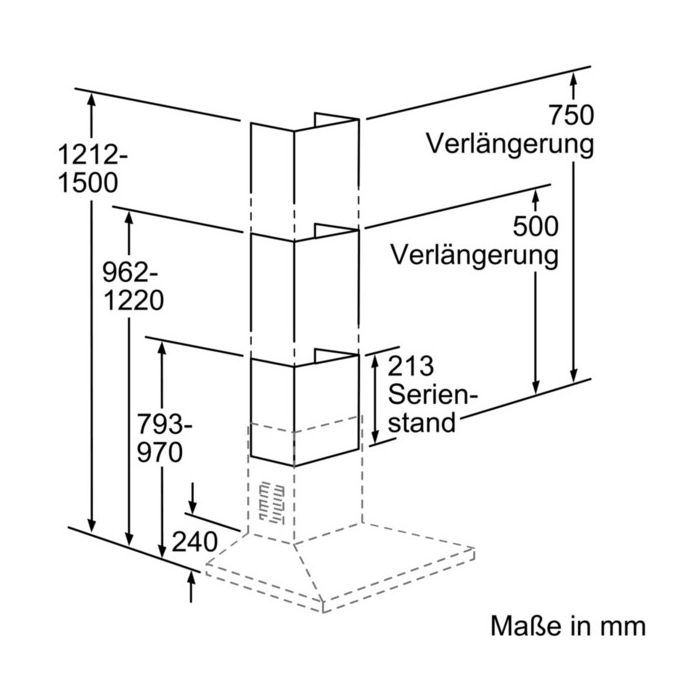 Siemens Kaminverlängerung 750mm LZ12340