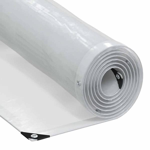 vidaXL Klar presenning med maljer 10x10 m polyetylen