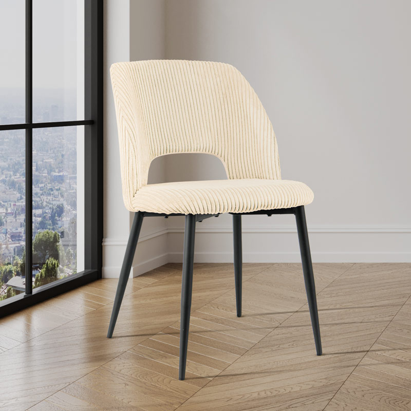 Chaise 'Ninon' velours beige