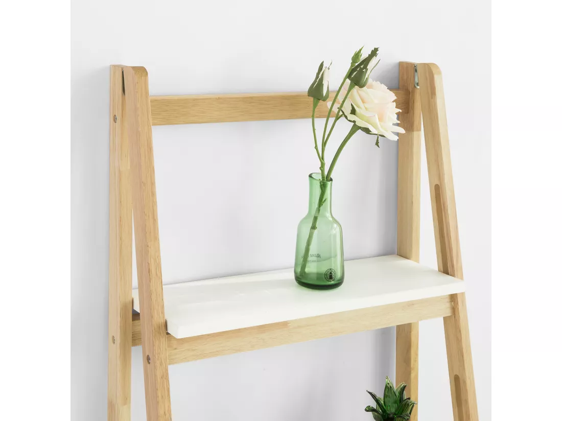 Bibliothèque Étagère Pliable Style Échelle Avec 4 Niveaux De Rangement, Frg162-n