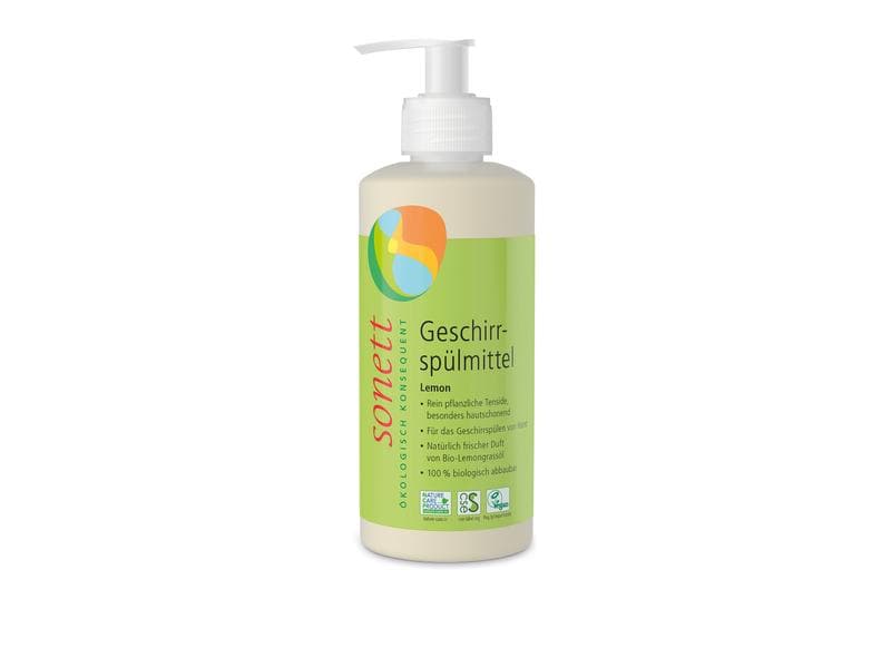 Sonett Geschirrspülmittel Lemon 300 ml Wasserhärteunempfindliches, ergiebiges Mittel für das Geschirrspülen von Hand
