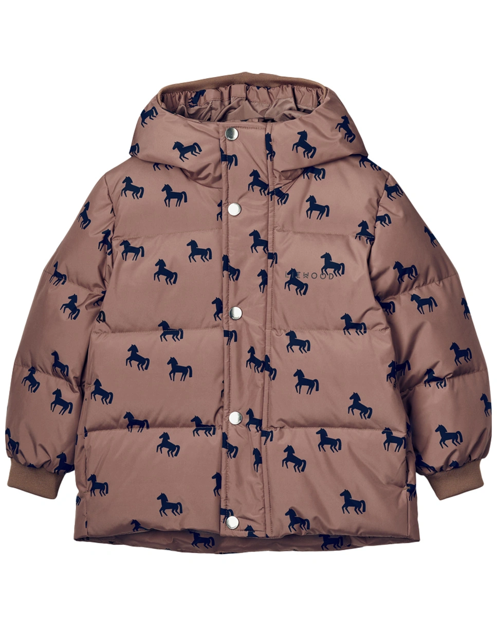 Daunen-Steppjacke PALLE - HORSES in dark rosetta