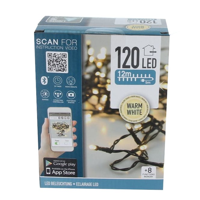 120er LED Lichterkette - ca. 12 m - warmweiß