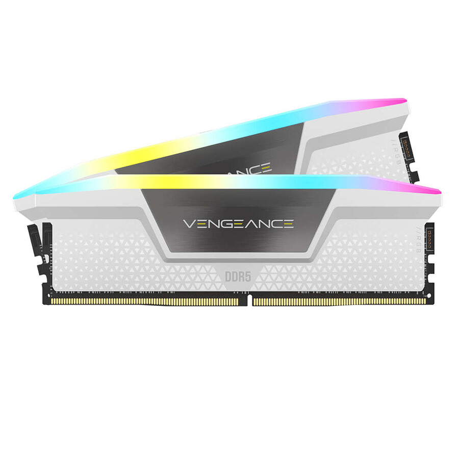Corsair Vengeance RGB White - 2 x 16 Go (32 Go) - DDR5 6000 MHz - CL36