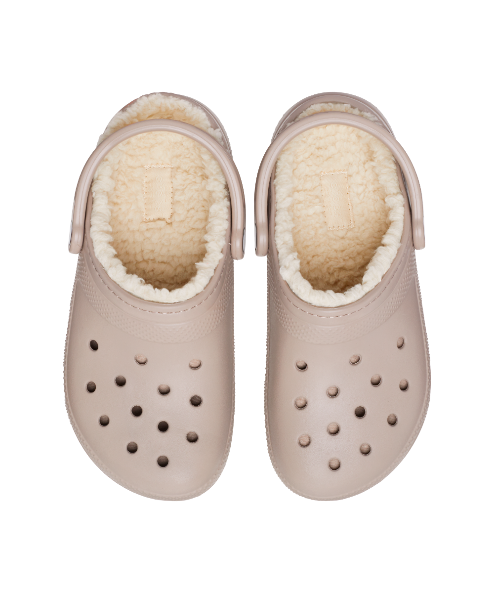 Crocs  Classic Fuzz-Lines Clogs - Mushroom/Bone