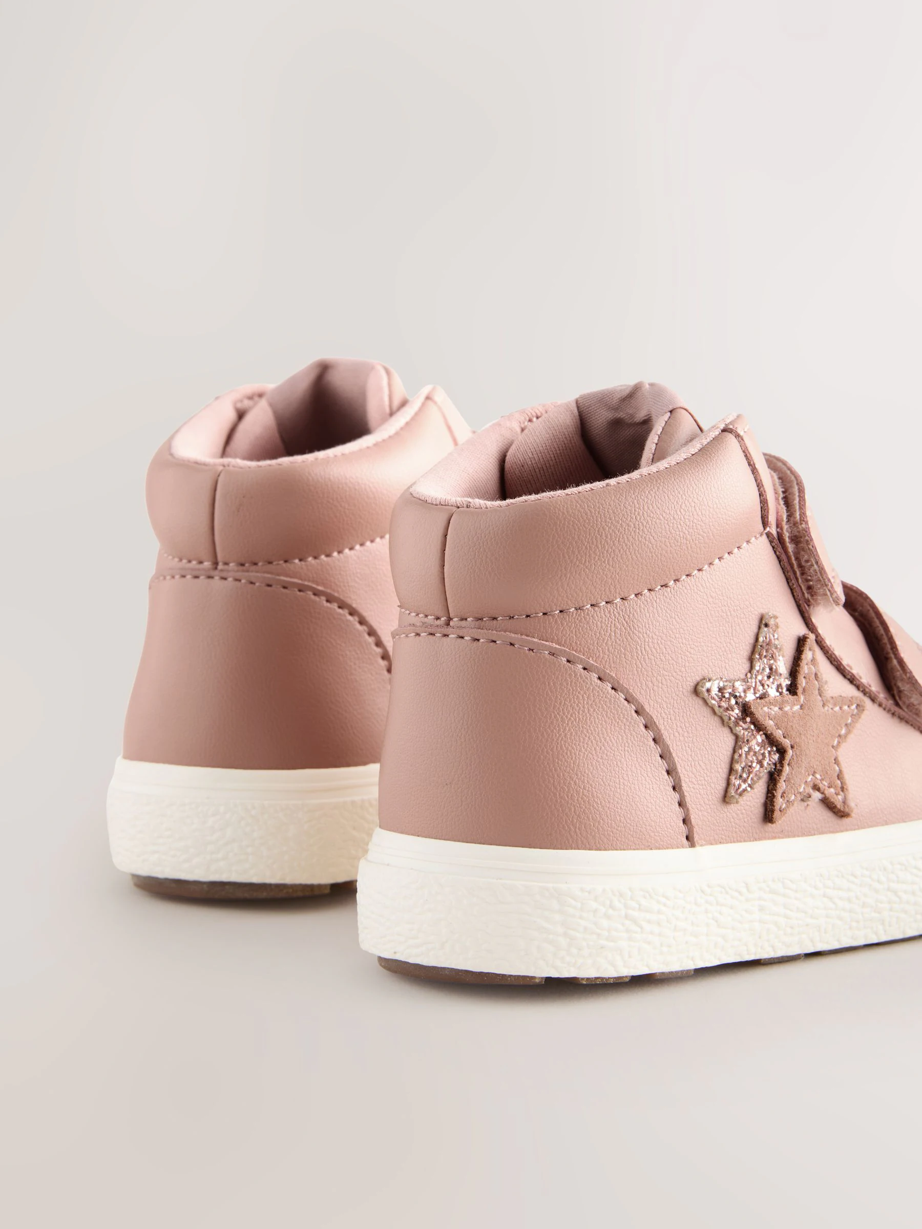Roze - Hoge sneakers met klittenbandsluiting