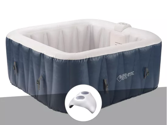 Kit spa gonflable Infinite Spa Champion carré Bulles 6 places + Porte verre
