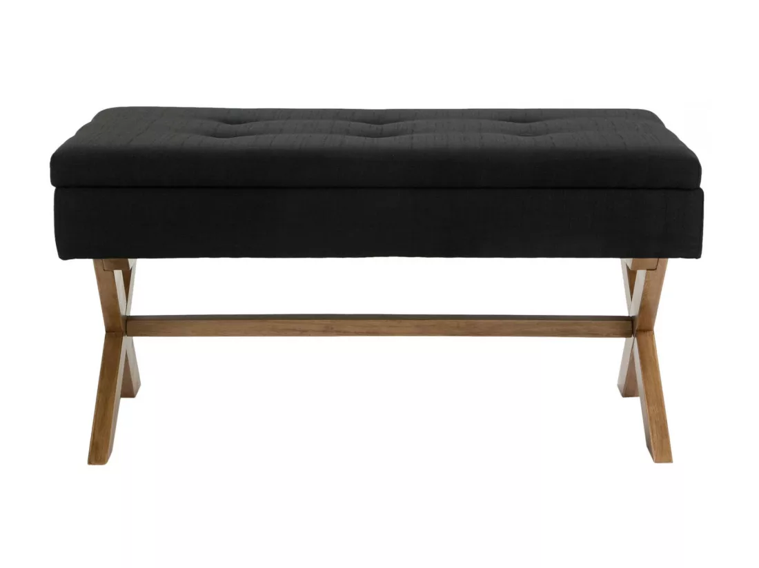 Banquette - Tissu & Bois - Noir - Namaro