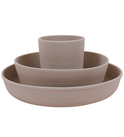 Filibabba Spises?t - Silikone - 3 dele - Warm Grey