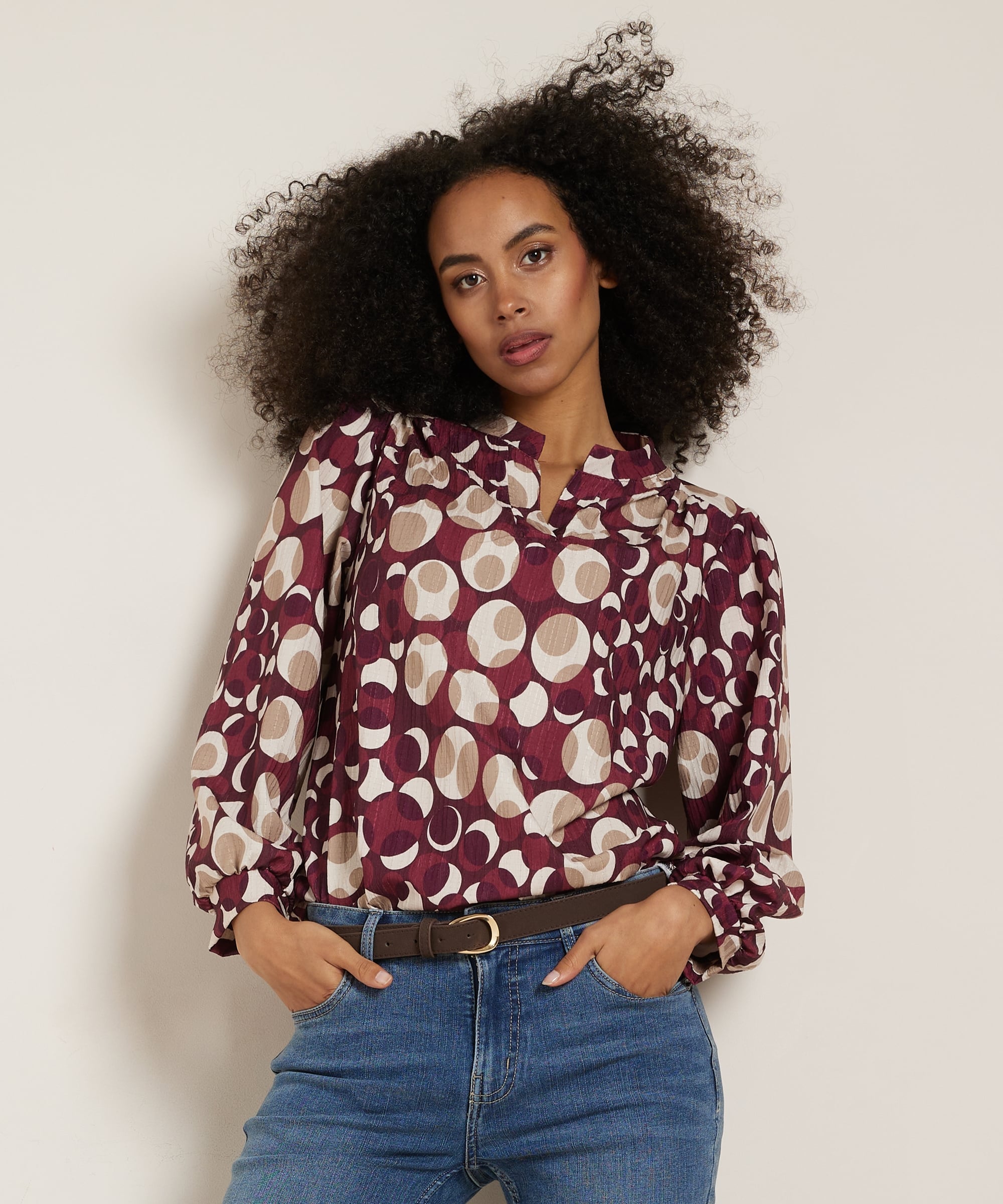 top met stippenprint
