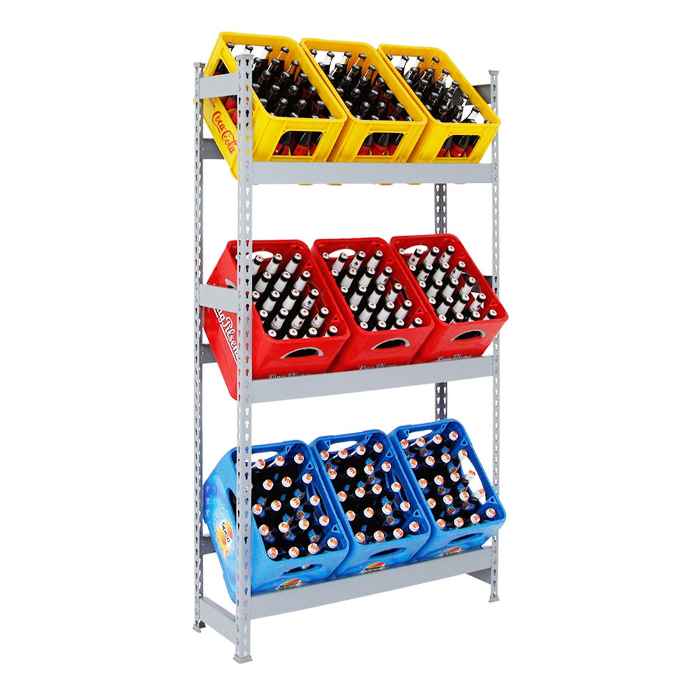 PROREGAL Drankkratplank, Big Camel, HxBxD 180 x 100 x 30 cm, Grijs