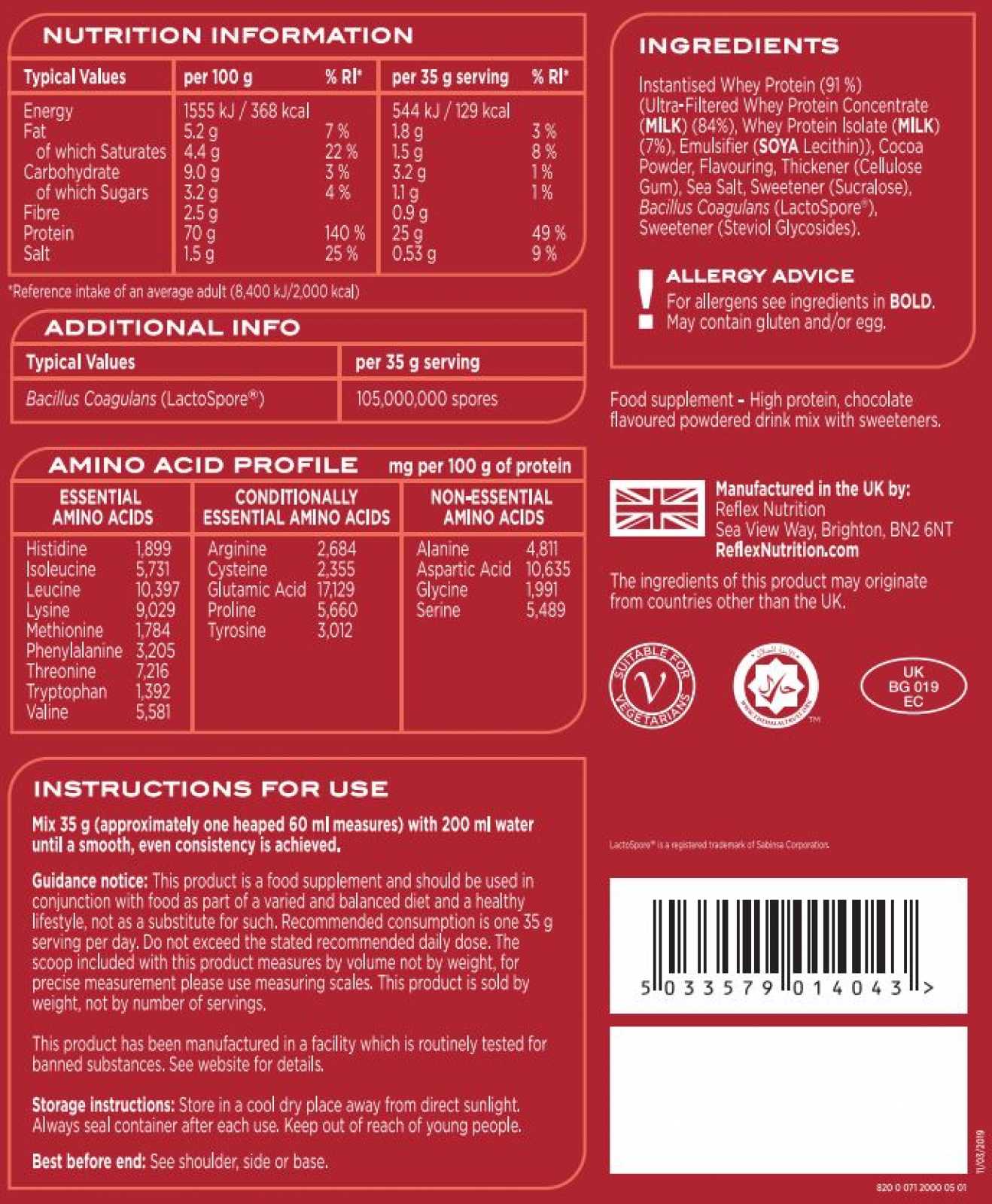 Reflex 100% Whey 2 kg