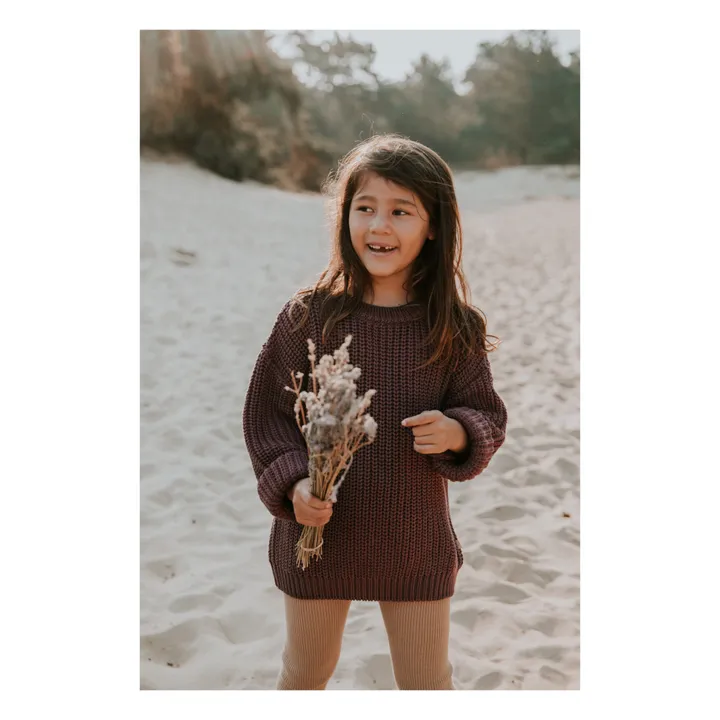 Yuki Pull Chunky Coton Bio | Bordeaux