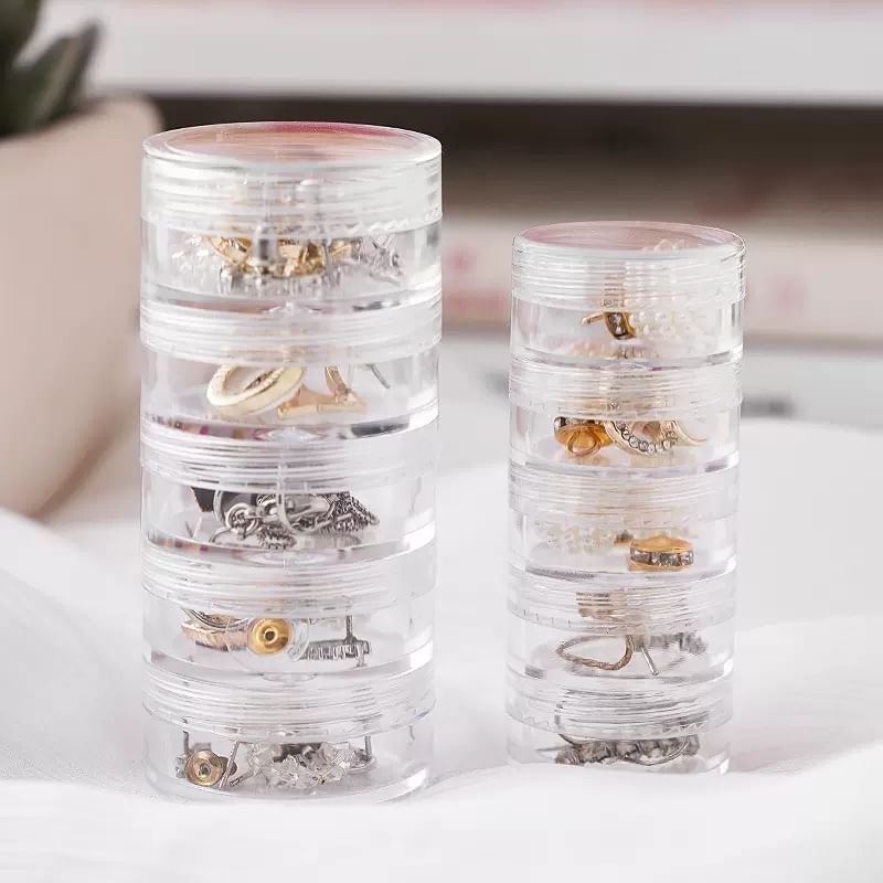 Honeyfluff - Transparante gelaagde sieradendoos van plastic (verschillende ontwerpen)